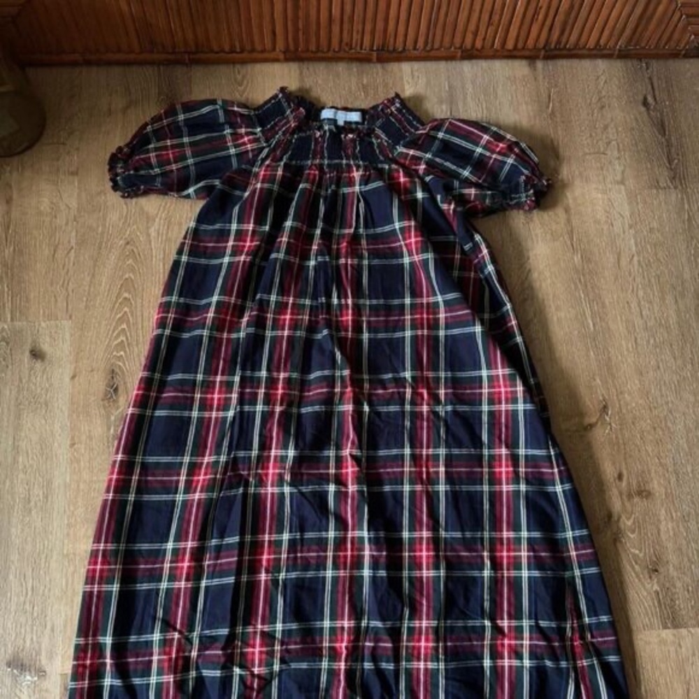 Hill House Red Navy Plaid Tartan Caroline Nap Maxi Dress Size XS